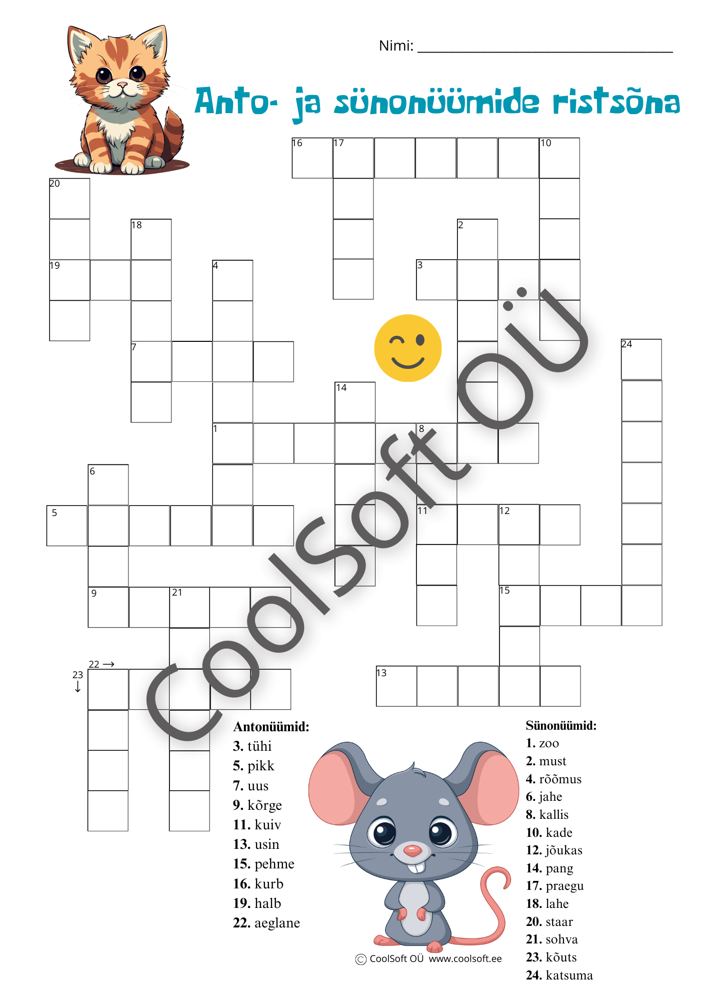 Anto-ja-sunonuumide-ristsona-–-keeleope-manguliselt Anto- ja sünonüümide ristsõna – keeleõpe mänguliselt