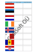 Euroopa riigid ja pealinnad tööleht – riigilipud, riigi nimi ja pealinn täitmiseks mõeldud tabelis