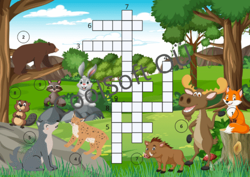 Lastele mõeldud metsloomade ristsõna, kus piltide abil õpitakse tundma metsas elavaid loomi ja täidetakse ristsõna.