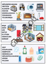 15-leheküljeline pildisõnastiku töölehtede komplekt lastele erinevate teemade ja illustratsioonidega