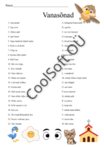 Vanasõnade tööleht, kus lapsed ühendavad vanasõnade algused ja lõpud õigeks tervikuks.