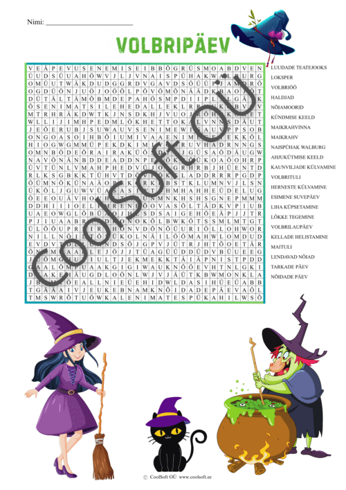 Volbripäev – sõnaotsingu tööleht