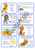 Hariva ja värvilise lauamängu “Kiki seikluskaart” ülesannete kaart, kus kaelkirjak Kiki rändab džunglis, kõrbes ja linnas, täites lõbusaid ülesandeid. 🎲🦒