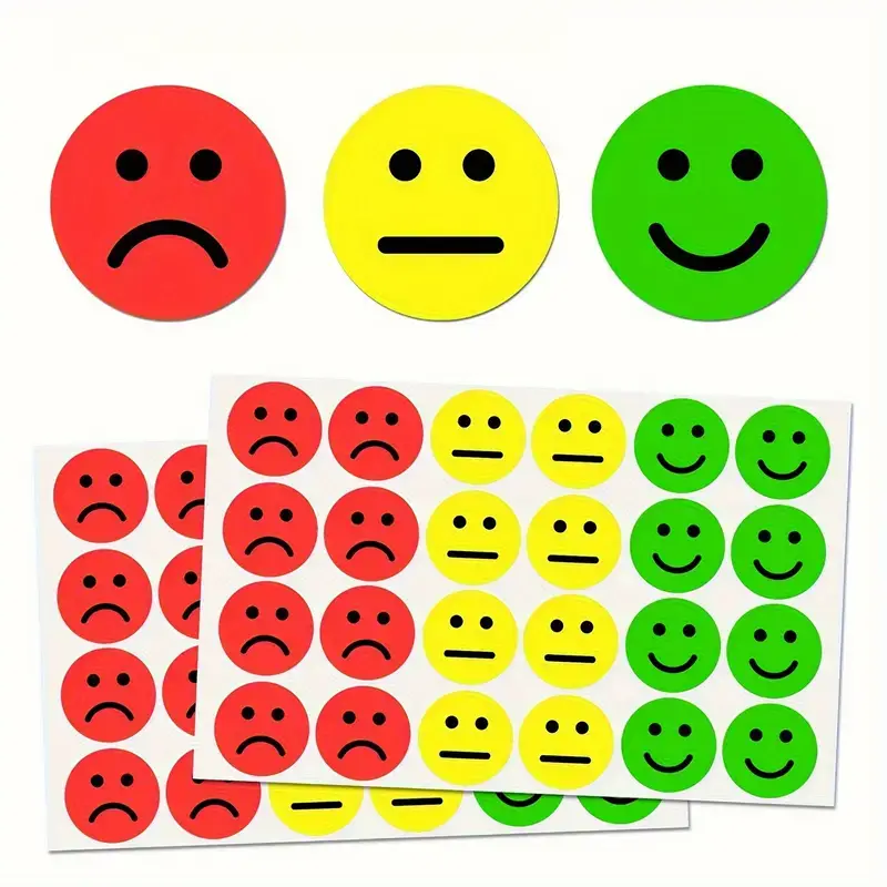 emotikonide-kleebised Emotikonide kleebised – rohelised rõõmsad, kollased neutraalsed ja punased kurvad näod. Sobivad kasutamiseks õppetöös, mängudes ja tagasiside andmisel. 🙂😐🙁