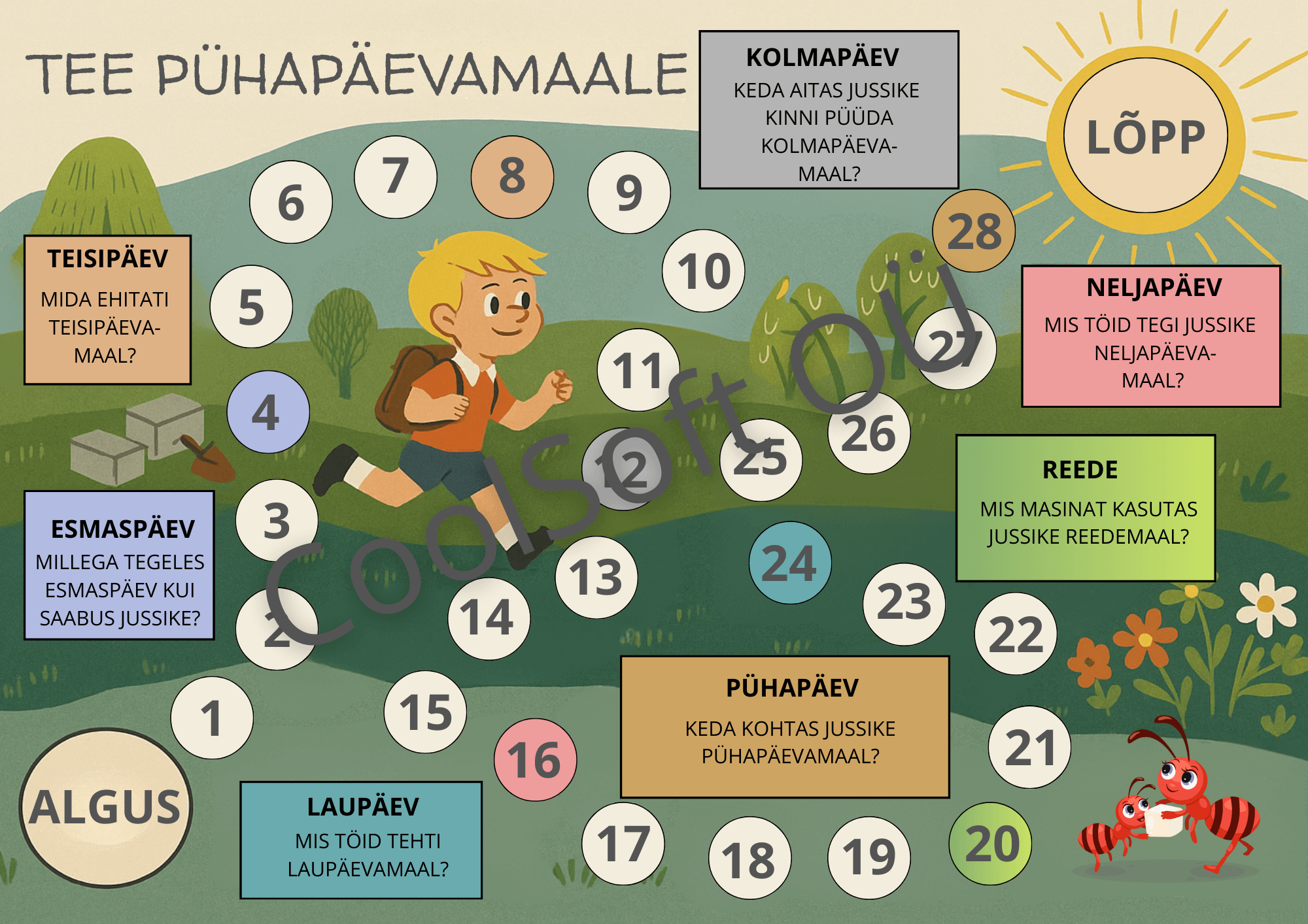 lauamang-tee-puhapaevamaale Lauamäng "Tee Pühapäevamaale".