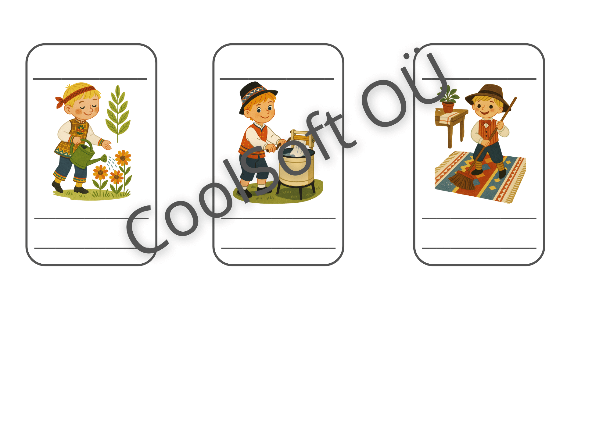 nadalapaeva-kaardid-4 Nädalapäeva kaart, millele tuleb panna kirja nädalapäeva nimetus ja mis tegevust Jussike tegema pidi.