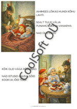 Punamütsikese muinasjutu illustratsioonid ja jutustamispildid lastele