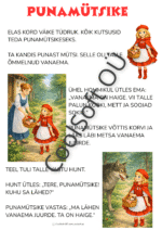 Punamütsikese muinasjutu illustratsioonid ja jutustamispildid lastele